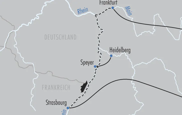 Routenkarte: Advent an Rhein & Main