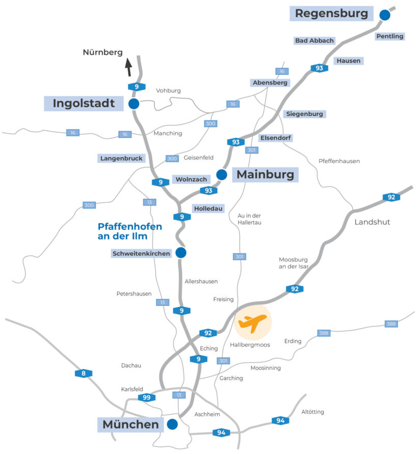 Flughafen Transfer Landkarte Übersicht