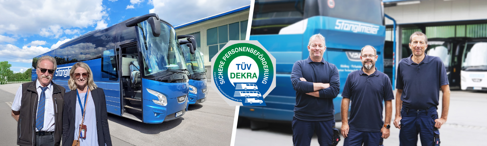 Busfahrer und Werkstatt Team