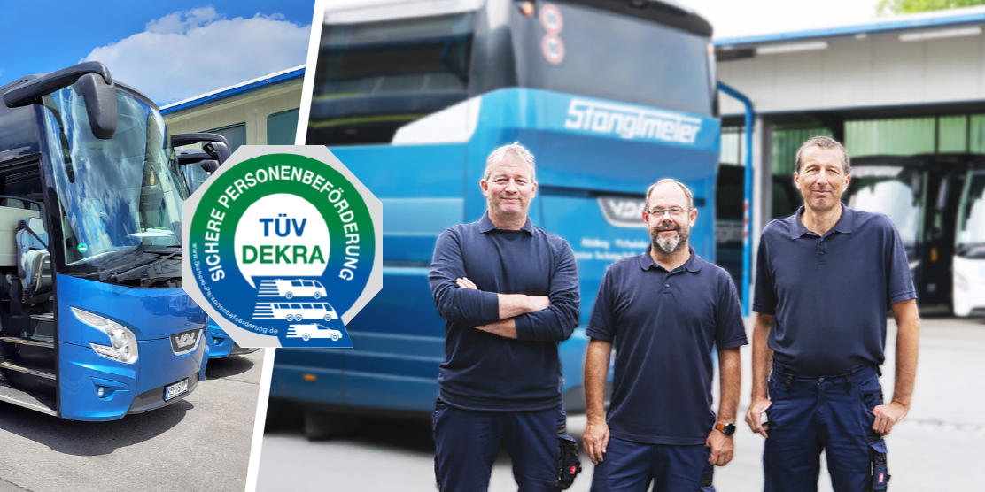 Busfahrer und Werkstatt Team