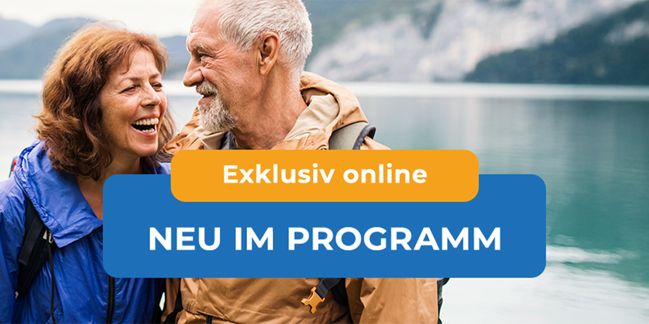 Exklusiv online: Reisen neu im Programm. Bild mit einem paar am See.