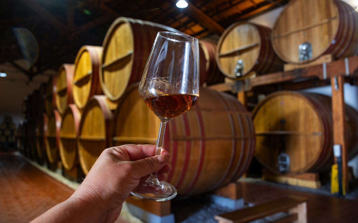 Marsala-Wein - Besuch eines Weinkellers mit alten großen Eichenfässern in Marsala, Sizilien - © barmalini - stock.adobe.com