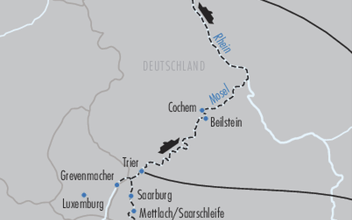 Karte Rhein, Mosel Saar