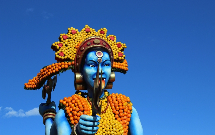 Gebäude mit Orangen und Zitronen dekoriert, Karnevalsszene und Figuren in Kostümen. - © Sean Nel - stock.adobe.com