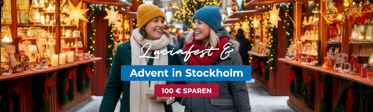 Advent in Stockholm mit Luciafest, jetzt 100 € sparen!