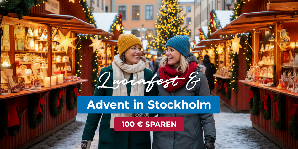 Advent in Stockholm mit Luciafest, jetzt 100 € sparen!